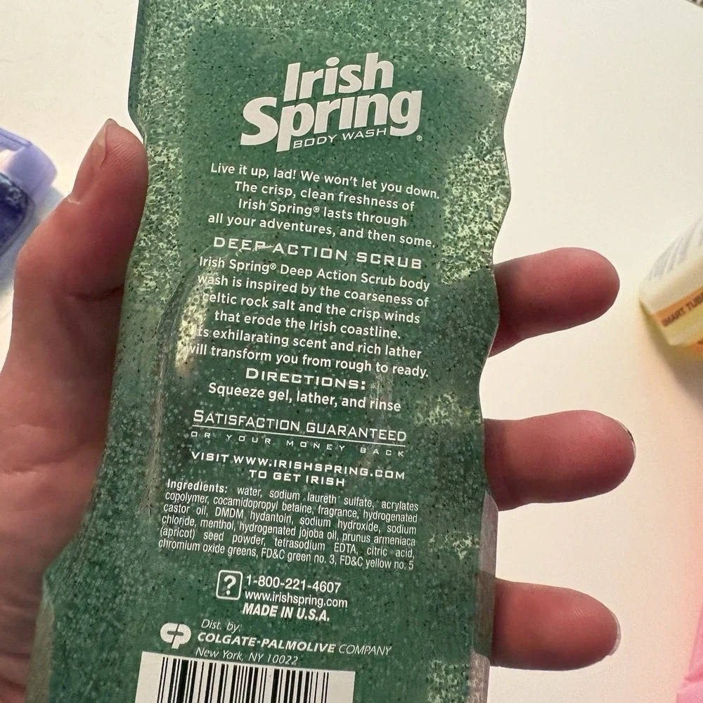 Irish Spring Deep Action Scrub Body Wash Gel Paraben Free 18 fl oz
